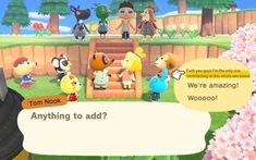 an animal crossing game with many characters