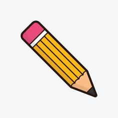 a pencil that is yellow and pink