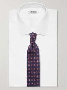 Charvet's commitment to impeccable craftsmanship extends to its accessories. This tie is made from lustrous silk-twill and printed with abstract squares that nod to vintage styles. Tie Pattern, Wool Tie, Designer Ties, Tie For Men, Luxury Silk, Silk Twill, Printed Silk, Printed Ties, Luxury Gifts