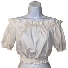 White Ruffled Crop Top, Super Cute With High Waisted Bottoms. Semi See Through, Image For Example. Great Condition, Never Worn. Nwt Fitted Peasant Top With Ruffles, White Ruffled Peasant Top For Brunch, Fitted White Peasant Top With Ruffles, Fitted Peasant Smocked Top With Ruffles, Summer Peasant Top With Ruffles For Daywear, Summer Daywear Ruffled Peasant Top, Summer Ruffled Peasant Top For Daywear, Spring Peasant Smocked Top, Chic Fitted Peasant Top With Ruffles