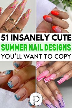 Summer nails 2025 trends, tropical nails, beachy nails, trendy nails, neon nails, neon summer nails, summer 2025 nails, simple summer nails, pink summer nails, colorful nails.