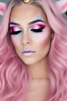 8 Unicorn Makeup Looks Kids Unicorn Makeup Halloween, Unicorn Makeup Kids Easy, Pastel Halloween Makeup, Easy Unicorn Makeup Halloween, Simple Unicorn Makeup, Adult Unicorn Costume Diy, Unicorn Makeup Kids, Unicorn Face Makeup, Unicorn Costume Makeup