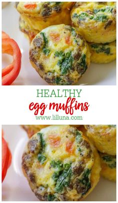 healthy egg muffins with spinach and tomatoes