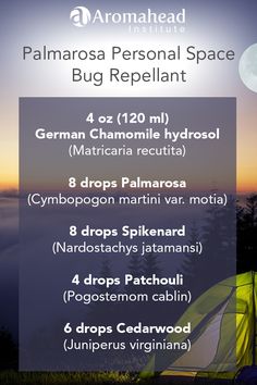 Palmarosa essential oilis very protective of your personal space, and repels insects that might bite or sting your skin. I like to use it in natural bug repellent.  Click for more great ways to use Palmarosa. Essential Oil Bug Spray, Essential Oils For Face, Natural Bug Repellent, Mountain Rose, Mountain Rose Herbs, Insect Spray