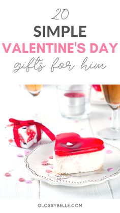 valentine's day gifts for him and her with text overlay that reads 20 simple valentine's day gifts for him