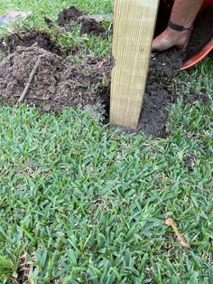 a person digging in the ground with a shovel