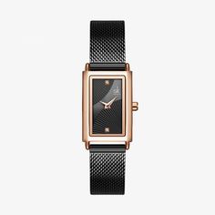 Shengke Rectangle Gold Watch for Women Gold Watch for Women - Delicate Rectangle Dial Design, Waterproof Quartz Women’s Watch Enhance your style with the Gold Slim Watch for Women, featuring a delicate rectangle dial design and a golden-tone finish. This exquisite timepiece is the perfect accessory for various occasions, making it an ideal gift for birthdays, anniversaries, business events, or Thanksgiving Day. The rectangular case, crafted from durable alloy with a thickness of 8mm, exudes elegance and sophistication. The Hardlex dial window ensures clarity while providing resistance against scratches. The adjustable mesh band, made from alloy and measuring 21cm in length and 14mm in width, offers a comfortable and secure fit. The hook buckle clasp adds a touch of convenience to your dail Elegant Black Women, Rap Metal, Luxury Gifts For Women, Elegant Watch, Womens Watches Luxury, Women Watches, Waterproof Watch, Watches Unique, Women Wrist Watch