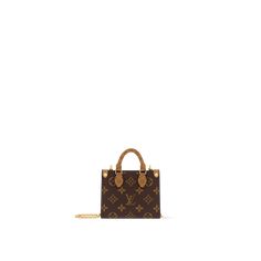 LOUIS VUITTON® - Micro Bag On The Go - Monogram High-end Square Monogram Canvas Bag, Rectangular Monogram Canvas Luxury Bag, Luxury Tan Bags With Logo, Designer Tan Bags With Monogram Print, Luxury Monogram Canvas Square Shoulder Bag, Rectangular Monogram Print Shoulder Bag, Leather Monogram Print Rectangular Bag, Top Handle Bag With Monogram Print, Luxury Rectangular Shoulder Bag With Logo