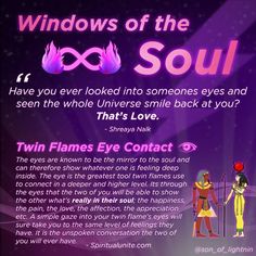 an advertisement for windows of the soul featuring two women and one is holding a staff