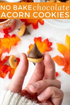 no bake chocolate acorn cookies are the perfect fall treat for kids and adults