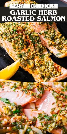 Garlic herb roasted salmon is packed with buttery flavor, fresh herbs, and a hint of zesty lemon. In just 20 minutes, you can have a tasty and healthy dinner ready, perfect for busy weeknights.