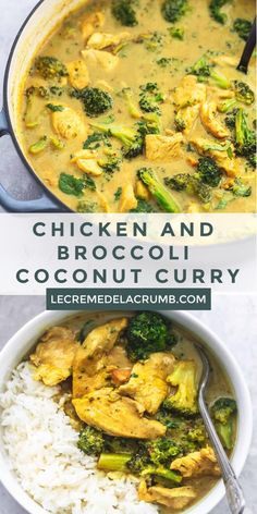 chicken and broccoli coconut curry with rice