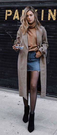 Rok Mini, Classy Winter Outfits, Chic Skirts, Trendy Skirts, Skirt Denim, Winter Outfit Inspiration, Winter Ideas, Winter Skirt, Street Style Trends