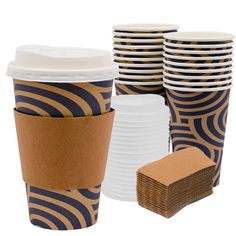 PRICES MAY VARY. 20 Premium 16 oz Coffee Cups : Premium design made from sturdy quality paper, they don't let liquids seep through. With a thick outer shell, you can carry your drink without bending or smashing it. A great alternative to plastic cups with lids, glass coffee cups and styrofoam cups, which leak toxic chemicals. Great for Hot & Cold Drinks: Take your hot and cold drinks anywhere! Great for serving coffee, tea, hot cocoa, and other hot or cold beverages. Great for storing at home an Disposable Coffee Cup Gift Ideas, Portable Coffee Cup, Reusable To Go Coffee Cup, Cold Coffee Cup, Coffee Cups With Lids, Coffee Disposable Cups Design, Circles Design, Disposable Coffee Cups, Cups With Lids