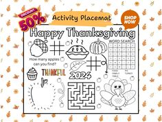 a thanksgiving themed activity for kids to help them learn how to use the word search