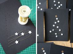 some black paper with white stars on it