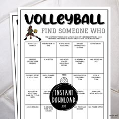 a printable volleyball game plan for kids