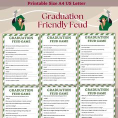 the printable graduation game for kids to play in their classroom or at home with friends