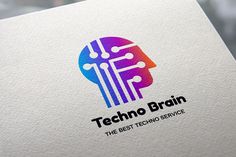 Techno Brain Logo Template Faces Profile, Brain Vector, Conference Banners, Drawing Designs, Brain Logo, Stylish Logo, Geometric Logo, Typography Logo, Start Up Business