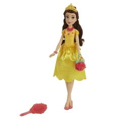 the doll is wearing a yellow dress and holding a red rose in her right hand