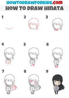 how to draw hinata step by step Cute Easy Anime Drawings Step By Step, Naruto Drawings Step By Step, Anime Drawings Tutorials Step By Step, Drawing Step By Step Anime, Hinata And Naruto Drawings Easy, How To Draw Yor Forger Step By Step, Manga Step By Step