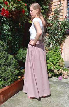 "Write the selected color in the message Handmade sand linen long skirt with pockets , perfect for casual wear and suitable for any occasion in any season Details: - 100% natural linen produced in Europe ; - medium weight (180 gram per square meter); - color: could be any from our colors catalog (color samples at the photo); Made to order, approximately a few days, If you have any questions please message me and I will be glad to answer. Size guide : Size XS Bust: fits bust around 33\"-34\"/ 84- Bohemian Linen Maxi Skirt With Lined Detail, Bohemian Long Linen Maxi Skirt, Bohemian Linen Maxi Skirt, Summer Maxi Length Linen Skirt, Summer Maxi Linen Skirt, Summer Linen Maxi Skirt, Flowy Linen Bohemian Maxi Skirt, Bohemian Flowy Linen Maxi Skirt, Linen Maxi Skirt For The Beach