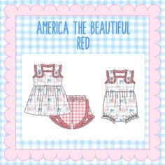 America The Beautiful - Red Preorder Ships in April Red Bottoms For Spring Playwear, Red Cotton Bottoms For 4th Of July, Red Cotton Playwear Shorts, Red Cotton Shorts For Playwear, America The Beautiful, Shorts Set, Short Sets, Pre Order, Ships