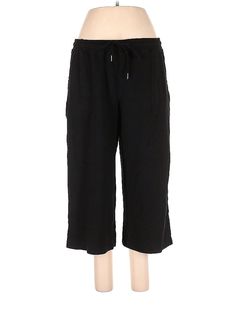 Terra & Sky Casual Pants Size: 0X Black Bottoms - used. 60% COTTON, 40% MODAL, Capri, Solid, Mid/Reg Rise | Terra & Sky Casual Pants - Mid/Reg Rise: Black Bottoms - Size 0X Black Relaxed Fit Capri Pants, Black Wide Leg Relaxed Fit Capris, Black Relaxed Fit Wide Leg Capris, Casual Black Straight Leg Capris, Black Relaxed Fit Capris, Black Relaxed Fit Cropped Leg Capris, Black Capri Length Bottoms For Spring, Casual Black Capris For Fall, Black Capri Pants For Spring