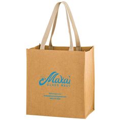 a brown paper bag with the logo maka glass mat on it's side