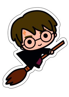 a harry potter flying on a broom