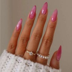 Super Cute And Stylish Ships In 5-10 Business Days August Bday Nails, Barbie Movie Inspired Nails, Magenta Jelly Nails, Opaque Glitter Nails, Mermaid Pink Nails, Pink Sparkly Dip Nails, Icy Pink Nails, Glitter Pink Nails Acrylic, Free Style Nail Designs