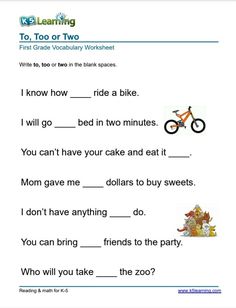 a worksheet with words and pictures on it