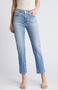 With a light wash and lived-in whiskering, these slim-cut straight-leg jeans made from premium Japanese stretch denim grant you instant cool status. 27 1/2" inseam; 14 1/2" leg opening; 10 1/2" front rise; 15" back rise (size 29) Zip fly with button closure Five-pocket style 98% cotton, 2% elastane Machine wash, tumble dry Imported Light Wash Fitted Cropped Jeans With Straight Hem, Fitted Light Wash Cropped Jeans With Straight Hem, Slim Light Wash Jeans For Spring, Spring Light Wash Slim Jeans, Light Wash Fitted Straight Leg Cropped Jeans, Fitted Light Wash Straight Leg Cropped Jeans, Fitted Straight Leg Cropped Jeans In Light Wash, Light Wash Straight Hem Cropped Jeans, Light Wash Mid-rise Straight Fit Cropped Jeans