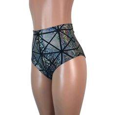 Our classic high waist hot pants with scrunch ruching detail in back to offer a "cheekier" look. These hot pants are made of stretchy silver holographic glass pane spandex and sit high on your natural waist. Wear as a bikini bathing suit bottom, panties, rave shorts, running shorts, etc. They have a built in liner and are made to be flattering to your figure. Metallic Shiny Bottoms For Club, Fitted Shiny Metallic Bottoms, Fitted Metallic Shiny Bottoms, Iridescent Stretch Bottoms For Summer, Fitted High Rise Metallic Bottoms, Metallic High Rise Fitted Bottoms, Fitted High Rise Shorts For Party, Silver Fitted Bottoms For Club, Fitted Silver Bottoms For Club