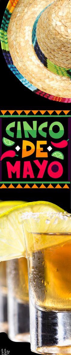 an image of a mexican drink with the words cinco de mayo in spanish on it