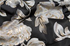 This brocade has a medium weight and a moderate drape. Elegant Jacquard Fabric For Evening, Festive Jacquard Fabric, Elegant Brocade Fabric For Formal Occasions, Elegant Brocade Fabric For Party, Elegant Black Jacquard Fabric, Elegant Black Party Fabric, Medium Weight, All The Colors, Grey