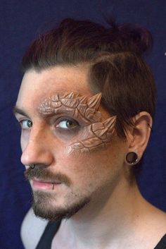 Dragon/scales/lizard Half Face Prosthetic SFX Makeup - Etsy Dragon Prosthetic Makeup, Dragon Sfx Makeup, Dragon Scales Makeup, Dragon Scale Makeup, Dragon Makeup Halloween, Special Effects Makeup Prosthetic, Dragon Makeup Look, Sfx Makeup Prosthetic