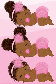 Newborn Quotes Girl, Black Baby Hairstyles, Black Baby Art, Ruffled Pants, Black Baby Girl, Minnie Mouse Pictures, Baby Shower Clipart