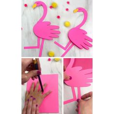 how to make flamingos out of construction paper