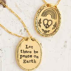 Let There Be Peace On Earth Is One One Side And The Parade Sign In The Heart Is On The Other. Cute Rainbow And Flower Detail Too Comes Boxed As Shown Great For Mom/Sister/Friend/Coworker Other Styles Available In My Closet Bundle And Save Peace Heart, Peace Necklace, Cute Rainbow, Sister Friends, Peace On Earth, Mom And Sister, Soul Sisters, Flower Detail, Natural Life