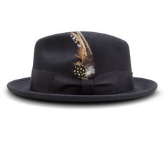 Montique Men's Black 2 Snap Brim Crushable Felt Wool Fedora Hat H10 - Suits & More Fedora Style, Wool Fedora Hat, Black Fedora, Coloured Feathers, Felt Wool, Wool Fedora, Hat Women, Stylish Hats, Men's Wear