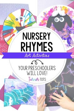 nursery art activities for kids to do with their own artwork and crafts, including paper plates