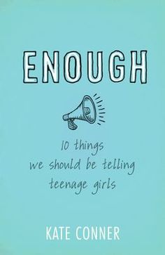 the book cover for enough by kate connerer, with an image of a megaphone