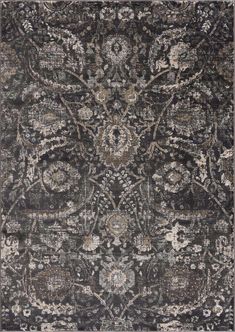 PRICES MAY VARY. Style: Traditional Size: 8'10" x 12' Rectangle Material: Polypropylene Construction: Machine Woven, Pile: Medium Pile Made in: Turkey About: This traditional rug features a beautiful Persian-style design in dark brown, grey, black, and cream. The thick, soft texture is luxurious and feels amazing underfoot. The dark colors are rich and vibrant, adding a touch of depth and richness to your space. This rug is the perfect way to bring a classic look to your living room, bedroom, or Dark Rugs In Living Room, Cement Look Tile, Boutique Rugs, Rustic Farmhouse Living Room, Patterned Rug, Floral Area Rug, Black Dining Room, Persian Style, 6x9 Area Rugs