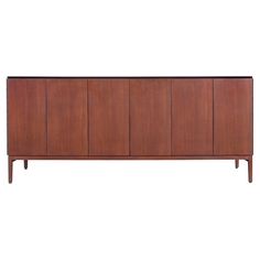 the sideboard is made out of wood and has four doors on one side, with three