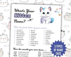 a white cat with blue eyes is shown in this printable activity sheet for kids