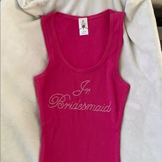 Brand New, Never Had A Tag, Purchased From Boutique, Just Decided Against It As Part Of My “Proposal”. Fitted Tops For Bridesmaids In Summer, Bridesmaid Tank Tops, Jr Bridesmaid, Junior Bridesmaid, Pink Ladies, Womens Tops, Tank Top, Tank Tops, Boutique