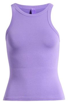 A tried-and-true classic from Kim Kardashian's beloved SKIMS line, this crewneck tank is cut from soft stretch-cotton jersey that's a made-to-layer dream. 20 1/2" length (size Medium) Crewneck 90% cotton, 10% spandex Machine wash, tumble dry Imported Kim Kardashian, Ultra Violet, Stretch Cotton, Violet, Outfit Ideas, Nordstrom, Spandex, Size Medium, Crew Neck