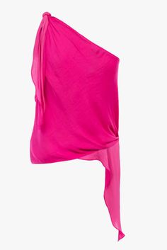 Slip into this vibrant hot pink one shoulder asymetrical top to transition from day to night! Constructed from soft, flowing fabric, this style features adjustable ties at the shoulder and waist. 100% Polyester Runs true to size. Pink Asymmetrical Summer Top, Pink Asymmetrical Top For Summer, Chic Draped One Shoulder Top For Summer, Draped Tops For Summer Evenings, Summer Evening Draped Tops, Draped Evening Tops For Summer, Solid One Shoulder Top For Summer Night Out, Summer Evening Draped One Shoulder Top, Fitted Pink One Shoulder Top