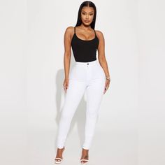 Consider Your Waist Instantly Snatched. Super High Waist Denim Skinnies Will Hug Your Curves Tight While Still Allowing You To Move Freely. Featuring 2 Round Back Pockets And A Cotton-Poly-Spandex Blend, Skinny Jean High Stretch No Front Pockets Functional Back Pockets 11.5" High Rise 97% Cotton 3% Lycra Size 13 Brand New. Slim Stretch Summer Bottoms, Slim Stretch Bottoms For Summer, Stretch Slim Bottoms For Summer, Fitted Slim Bottoms For Summer, Fitted Slim Summer Bottoms, Fitted Slim Spring Jeggings, High Rise Fitted Cotton Jeggings, Fitted High Rise Cotton Jeggings, White Fitted Casual Jeggings